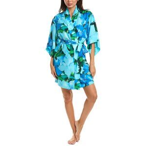 Natori Womens Printed Robe, Blue